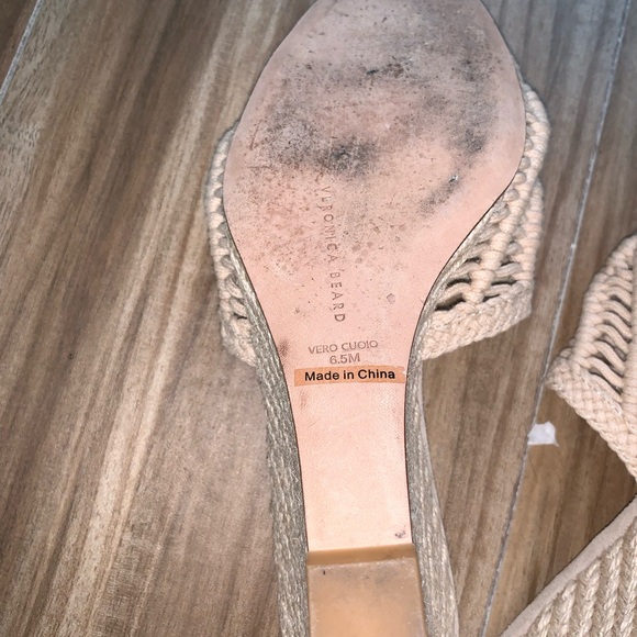 Veronica Beard Womens Ezrah Beige Macrame Espadrille Wedge Sandals Shoes 6.5 - Picture 8 of 8